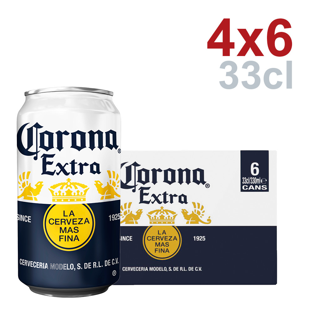 Corona Beer blik Tray 4x6x33 cl 4,5%