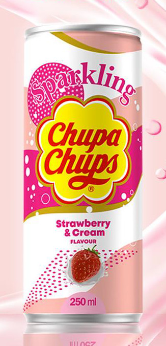 Chupa Chups Strawberry Cream blik Tray 24x25 cl