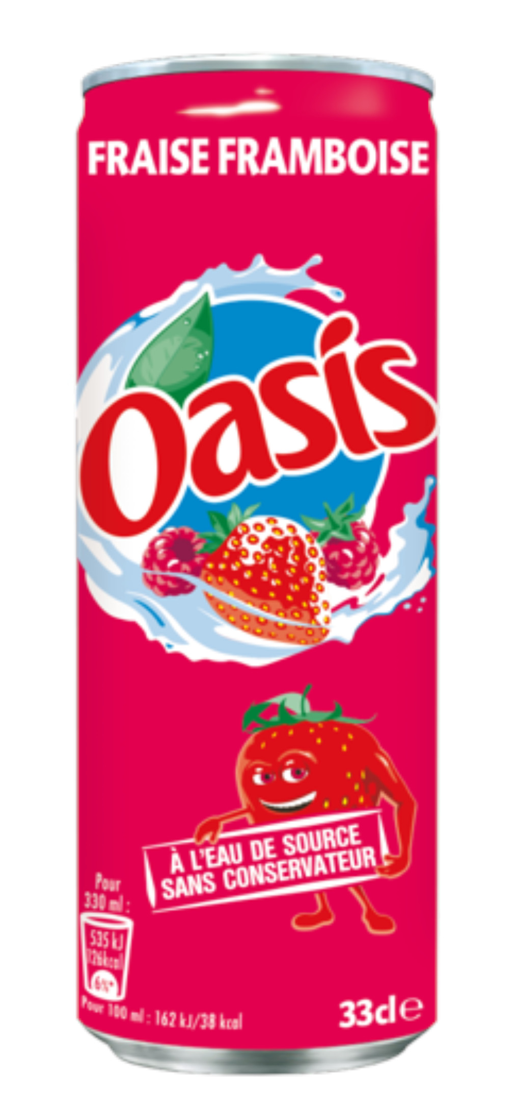 Oasis Aardbei Framboos slim blik Tray 4x6x33 cl