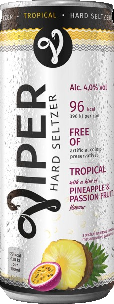 Viper Hard Seltzer Tropical blik Tray 12x25 cl 4%
