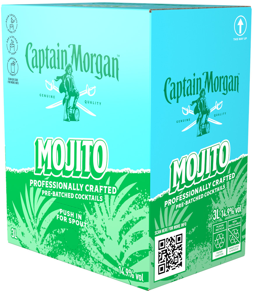 Captain Morgan Mojito BIB Doos 3 ltr 14,9%