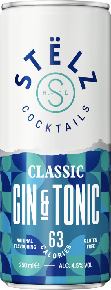 STELZ Gin  Tonic blik Doos 12x25 cl 4,5%