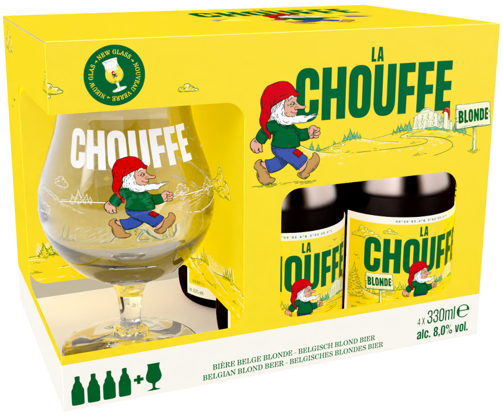 La Chouffe GV +glas Doos 4x4x33 cl 8%