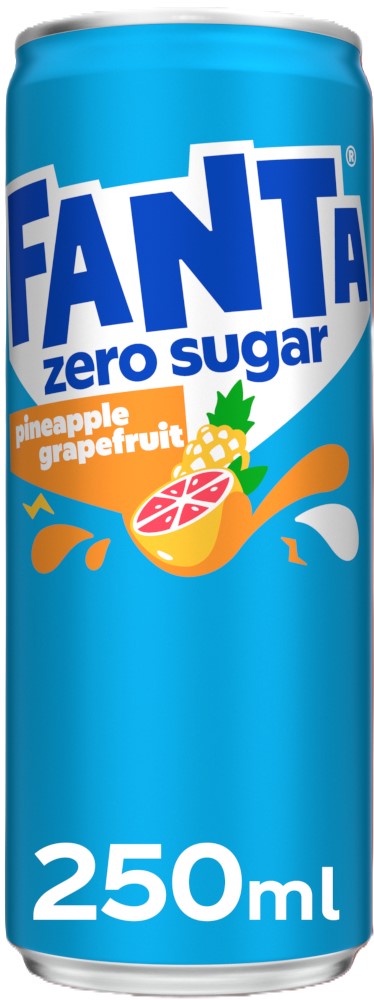 Fanta Pineapple Grapefr. Zero blik Tray 12x25 cl