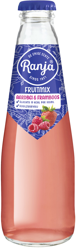 Ranja Fruitmix Aardbei  Framboos Krat 28x20 cl