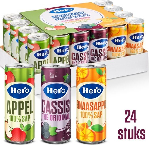 Hero Assorti blik Tray 24x25 cl