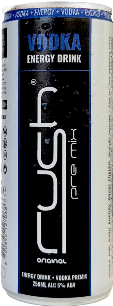 Rush Energy Vodka Premix blik Tray 12x25 cl 5%