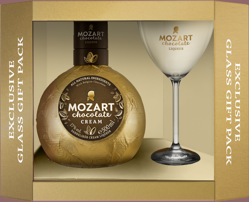 Mozart Chocl.Cream GV+ Cockt. Glass Fles 50 cl 17%