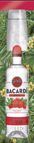 Bacardi Razz + glas Fles 100 cl 27%