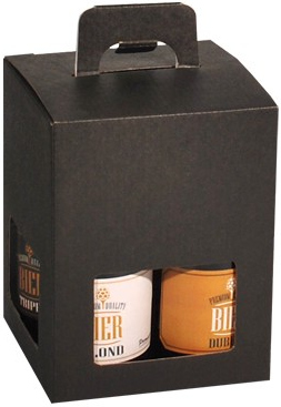 Bierdoos Zwart Lino draagmodel Stuk 4-fles