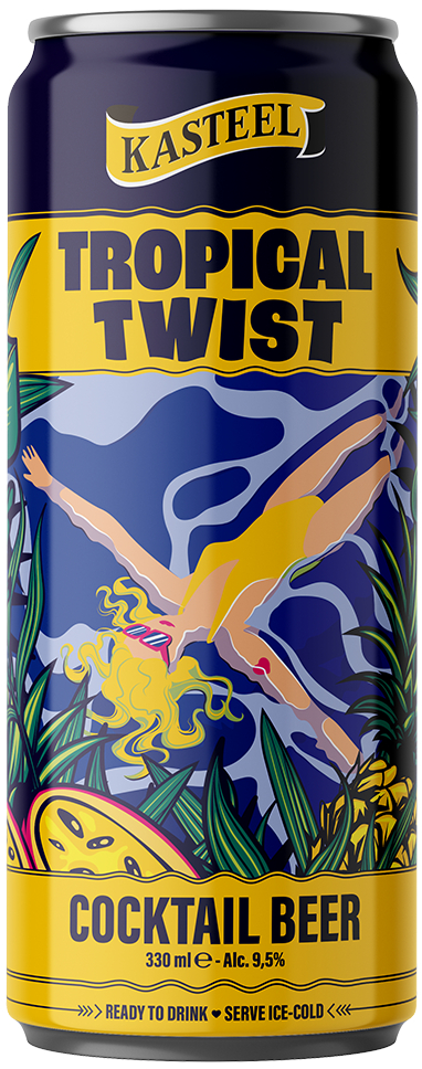 Kasteel Tropical Twist blik Doos 24x33 cl 9,5%