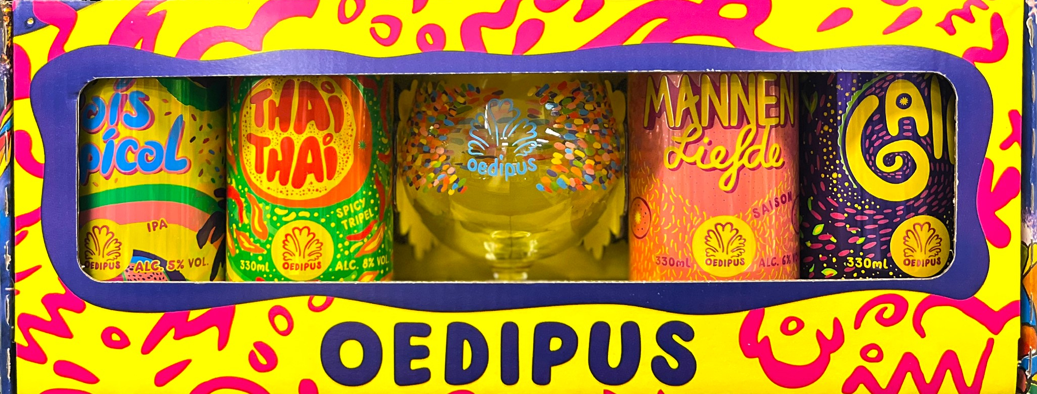 Oedipus Mixed GV + gl. blik Doos 4x4x33 cl 6,3%