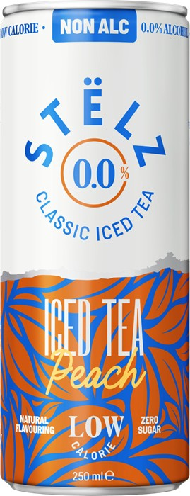 STELZ Iced Tea Peach 0.0% blik Tray 12x25 cl