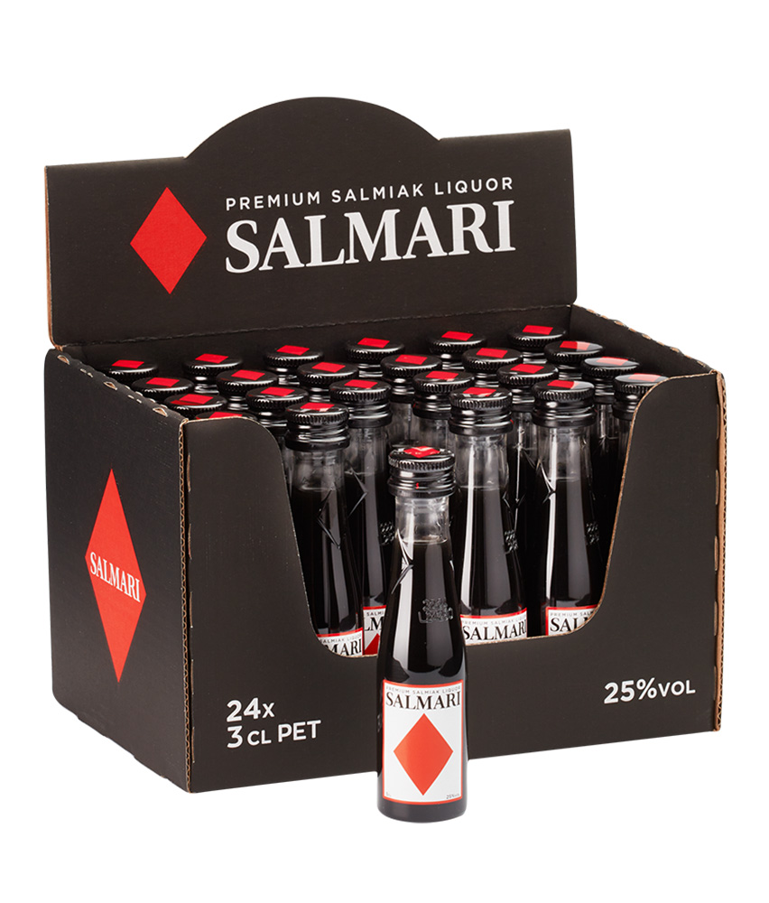 Salmari Salmiak Likeur pet Doos 24x3 cl 25%
