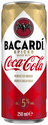 Bacardi Spiced & Coca Cola blik Tray 12x25 cl 5%