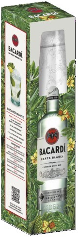 Bacardi Carta Blanca +glas Fles 100 cl 37,5%